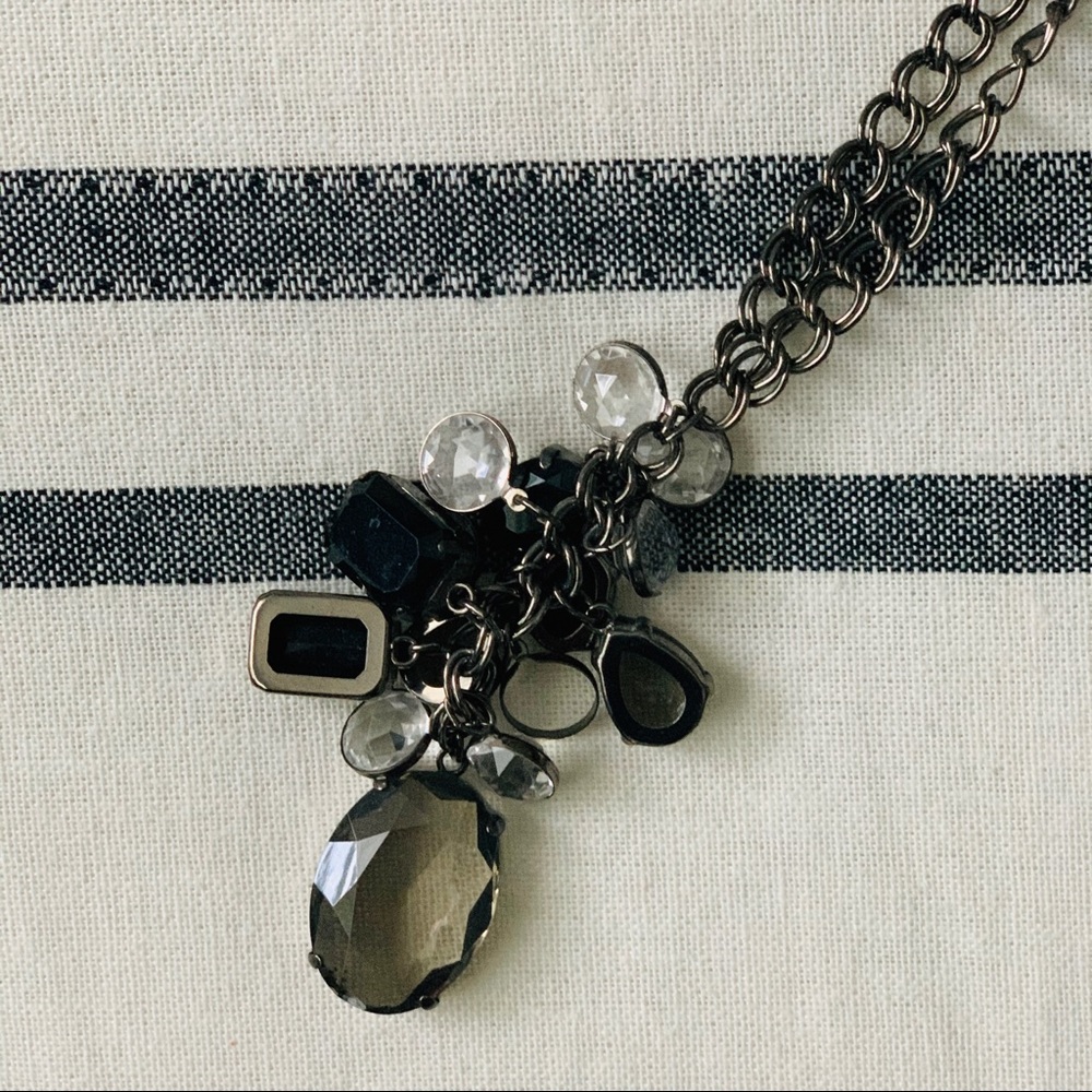 Long Gem cluster necklace